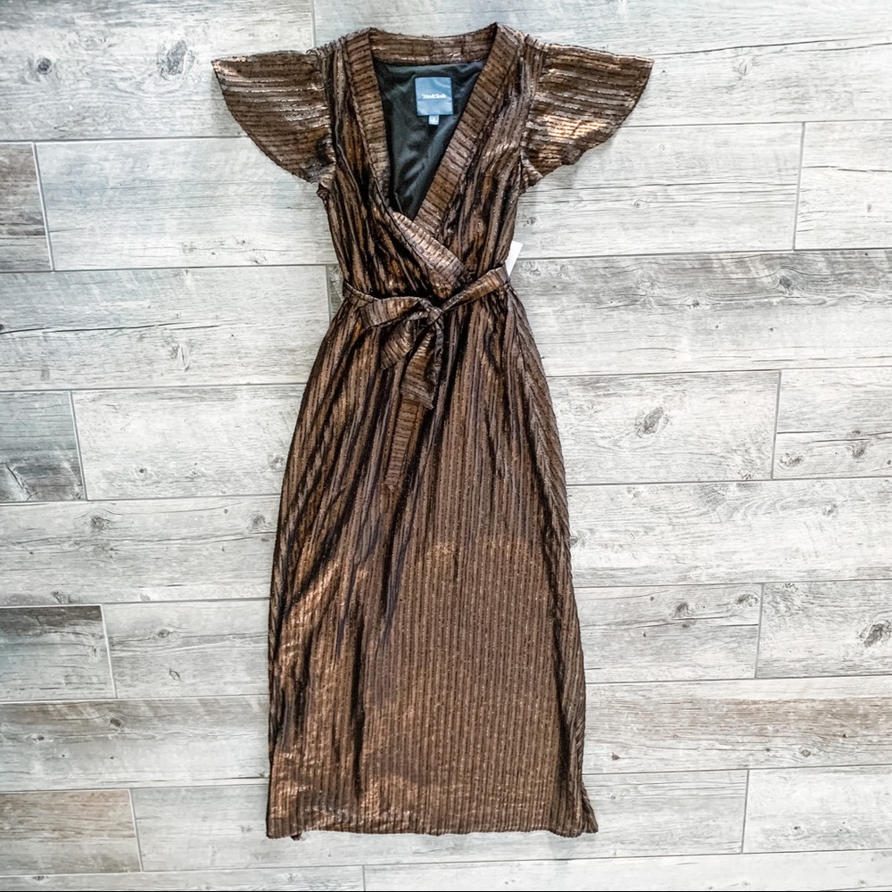 NWT MODCLOTH Maxi Dress Small Metallic Bronze